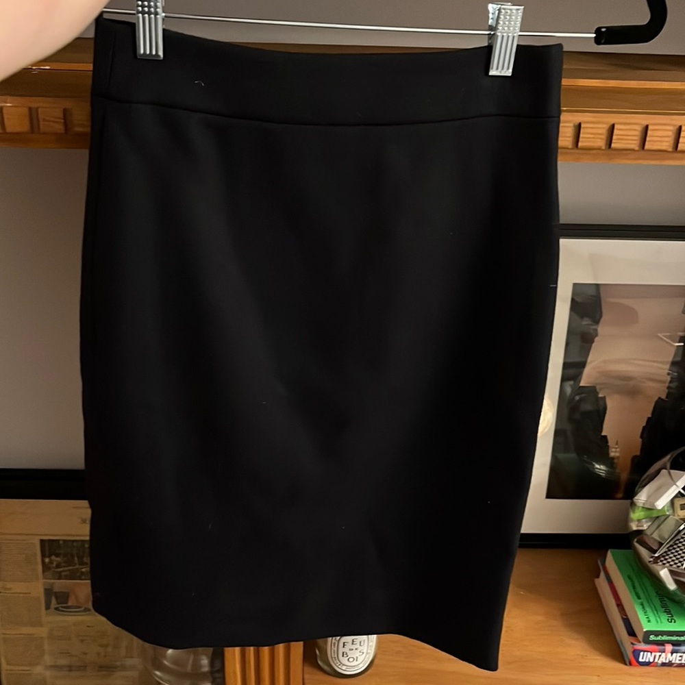 Navy wool J Crew number two pencil skirt size 0P